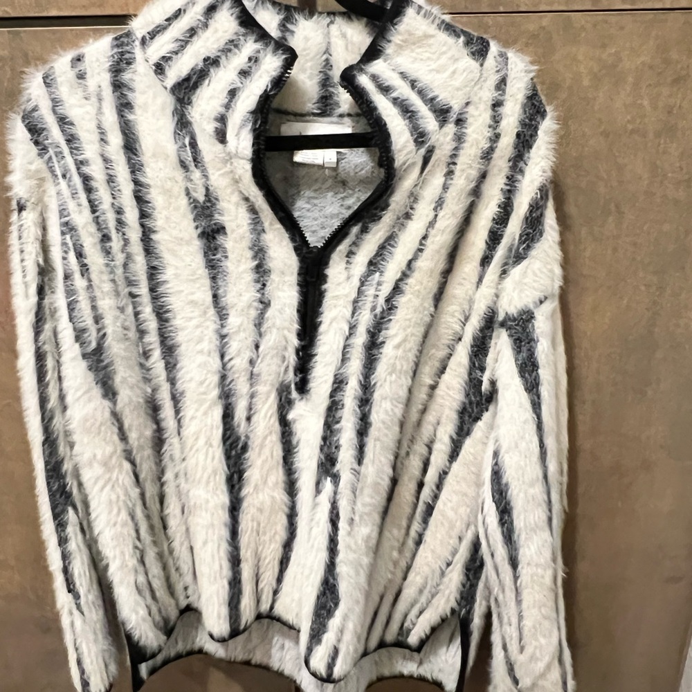 Anthropologie Black and White Cowl Turtleneck Sweater